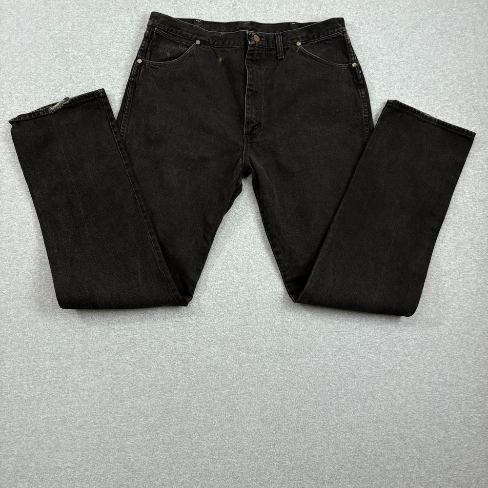 Vintage Wrangler Jeans‎ Mens 38X36 Black Cowboy Cut 13MWZ Western Rodeo Denim